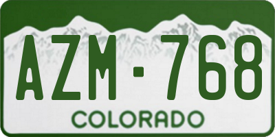CO license plate AZM768