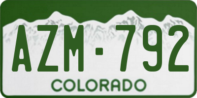 CO license plate AZM792