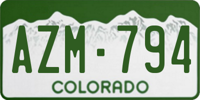 CO license plate AZM794