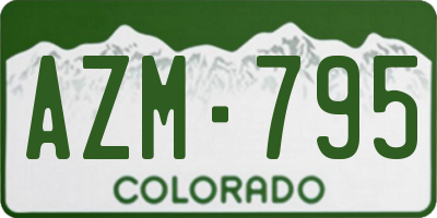 CO license plate AZM795