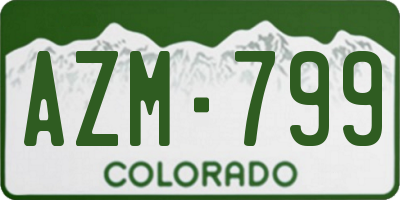 CO license plate AZM799