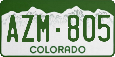 CO license plate AZM805
