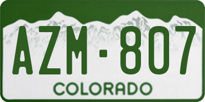 CO license plate AZM807