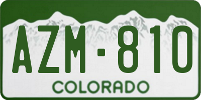 CO license plate AZM810