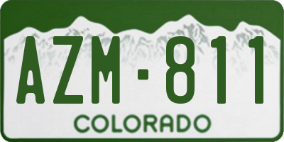 CO license plate AZM811