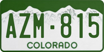 CO license plate AZM815
