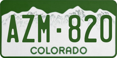 CO license plate AZM820