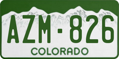 CO license plate AZM826