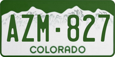 CO license plate AZM827