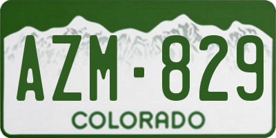 CO license plate AZM829