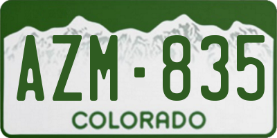 CO license plate AZM835