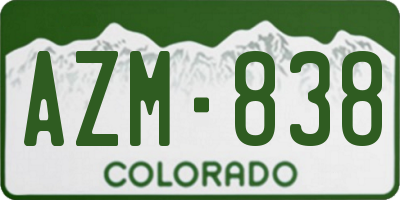 CO license plate AZM838