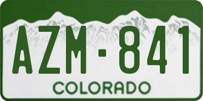 CO license plate AZM841