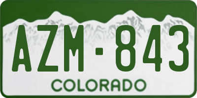 CO license plate AZM843