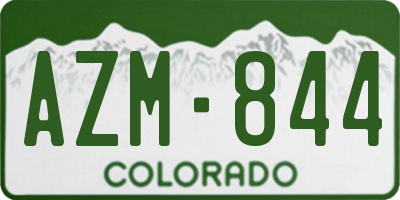 CO license plate AZM844