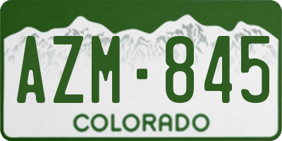 CO license plate AZM845