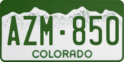 CO license plate AZM850