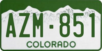 CO license plate AZM851