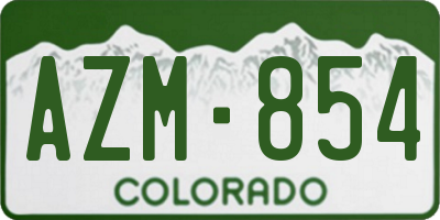 CO license plate AZM854