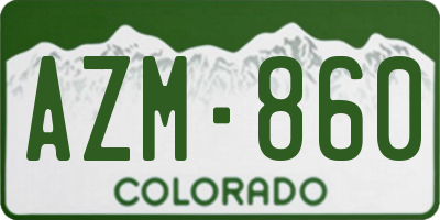 CO license plate AZM860