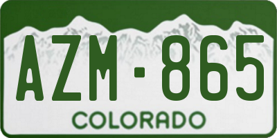CO license plate AZM865