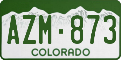 CO license plate AZM873