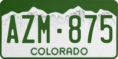 CO license plate AZM875