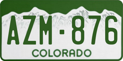 CO license plate AZM876