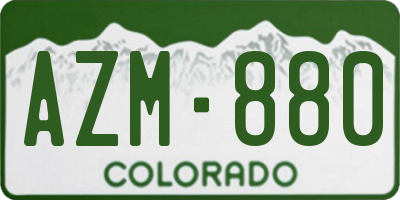 CO license plate AZM880