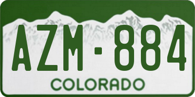 CO license plate AZM884