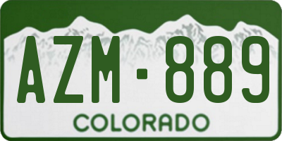 CO license plate AZM889