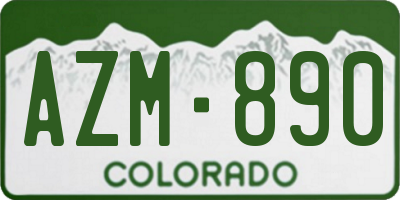 CO license plate AZM890