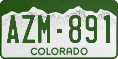 CO license plate AZM891