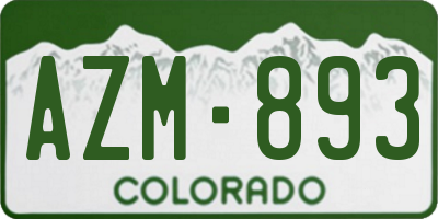 CO license plate AZM893