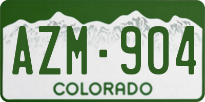CO license plate AZM904