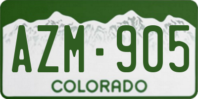 CO license plate AZM905