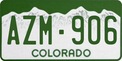 CO license plate AZM906