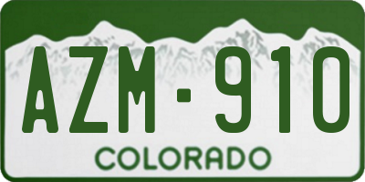 CO license plate AZM910