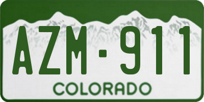 CO license plate AZM911