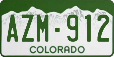 CO license plate AZM912