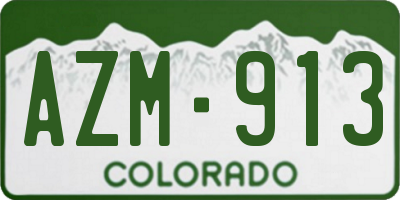 CO license plate AZM913