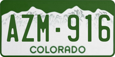 CO license plate AZM916