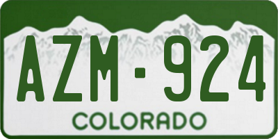 CO license plate AZM924