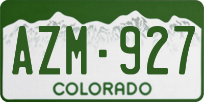 CO license plate AZM927