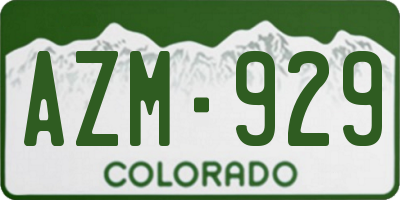 CO license plate AZM929