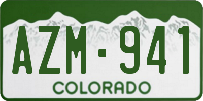 CO license plate AZM941