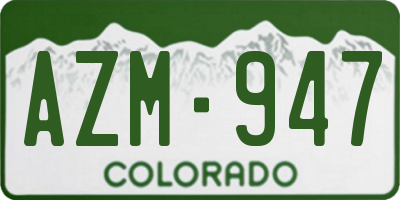 CO license plate AZM947