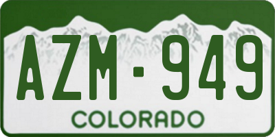 CO license plate AZM949