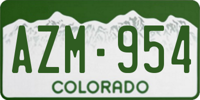 CO license plate AZM954
