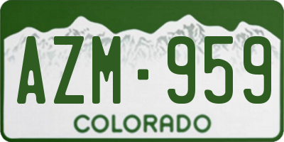 CO license plate AZM959